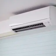 An air-con unit being serviced