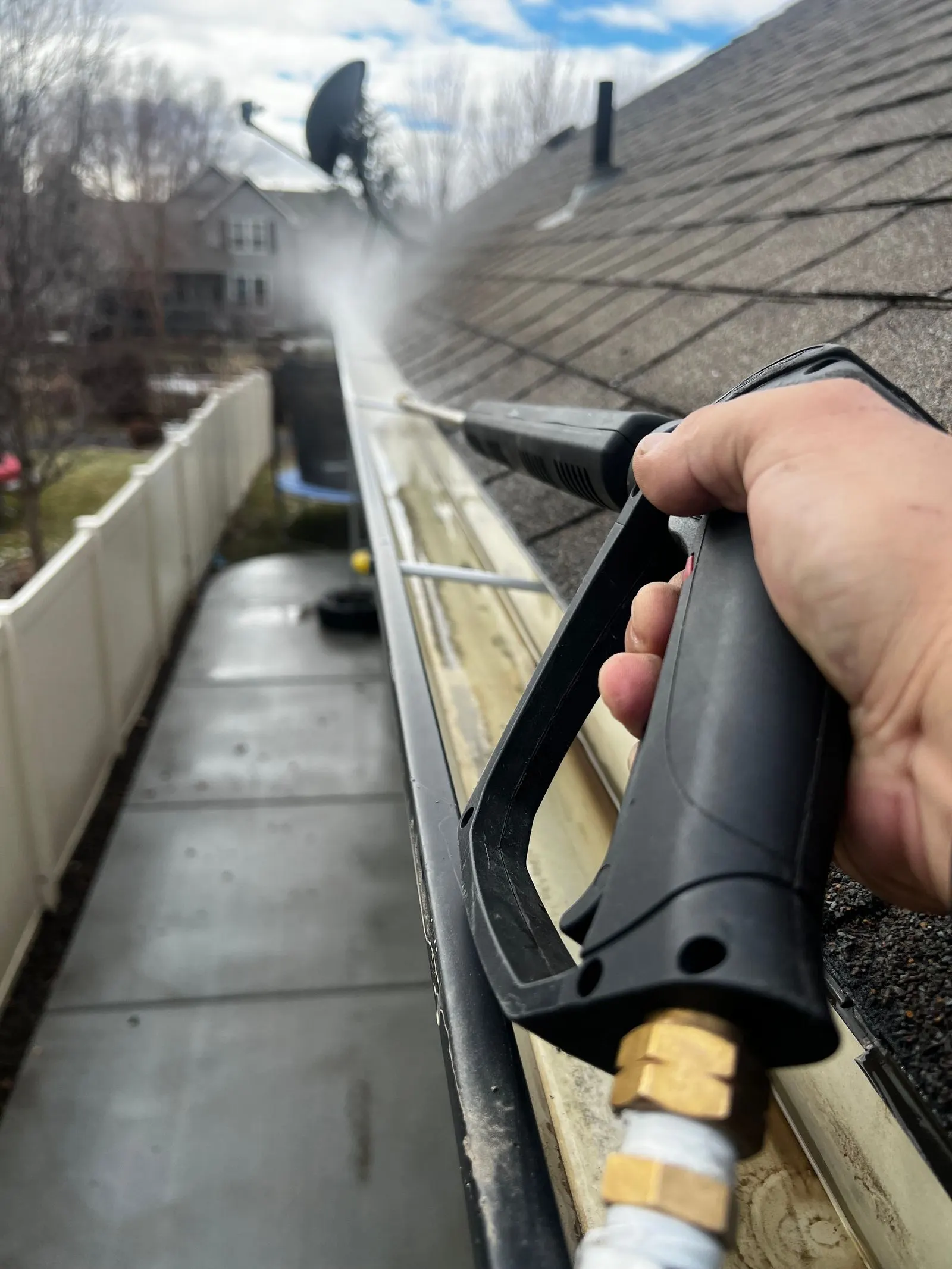 Clearing a home's gutters